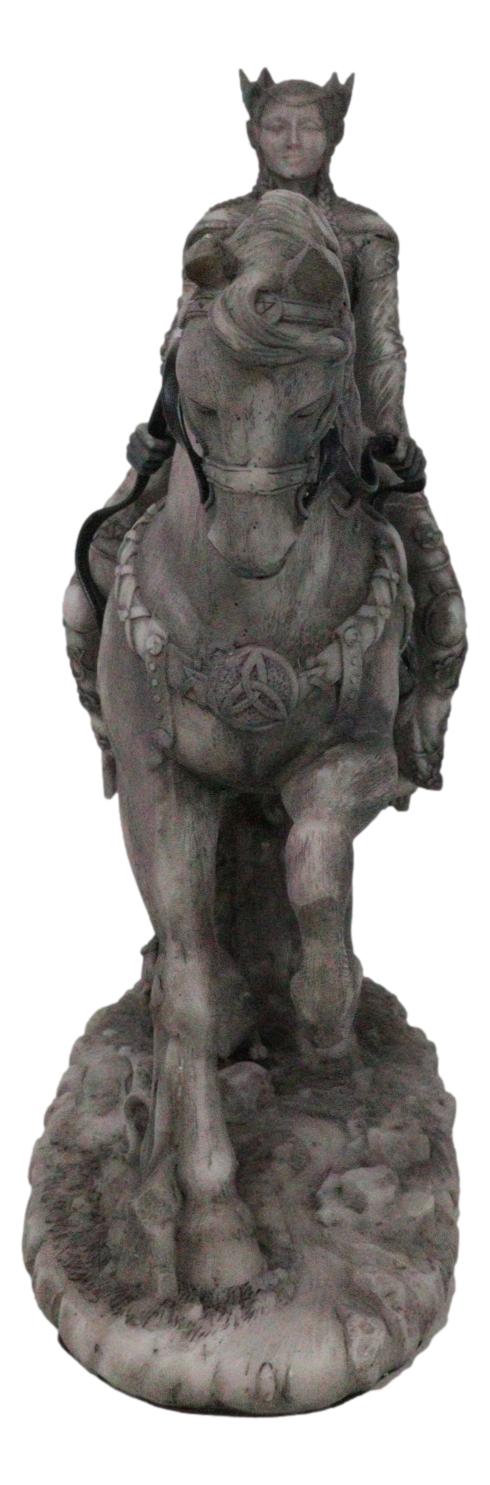 Ebros Gift Celtic Moon Goddess Rhiannon Riding Horse In Arberth Clay Finish Figurine