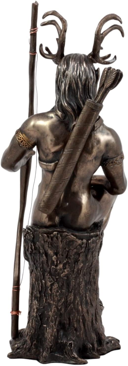 Ebros Gift Celtic Pagan God Herne The Hunter Statue 11"Tall In Bronze Patina The Horned God