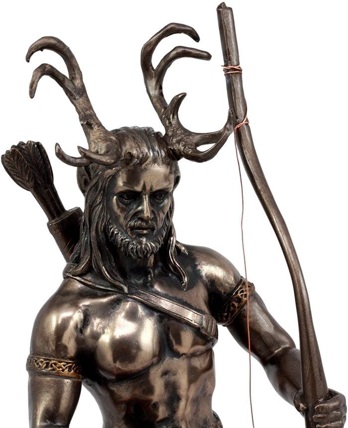 Ebros Gift Celtic Pagan God Herne The Hunter Statue 11"Tall In Bronze Patina The Horned God