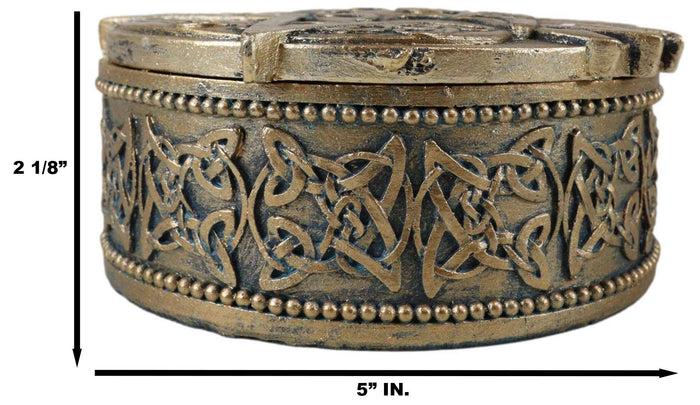 Ebros Gift Celtic Raven Lludd Morrigan Pentacle Rune Knotwork Symbols Decorative Box