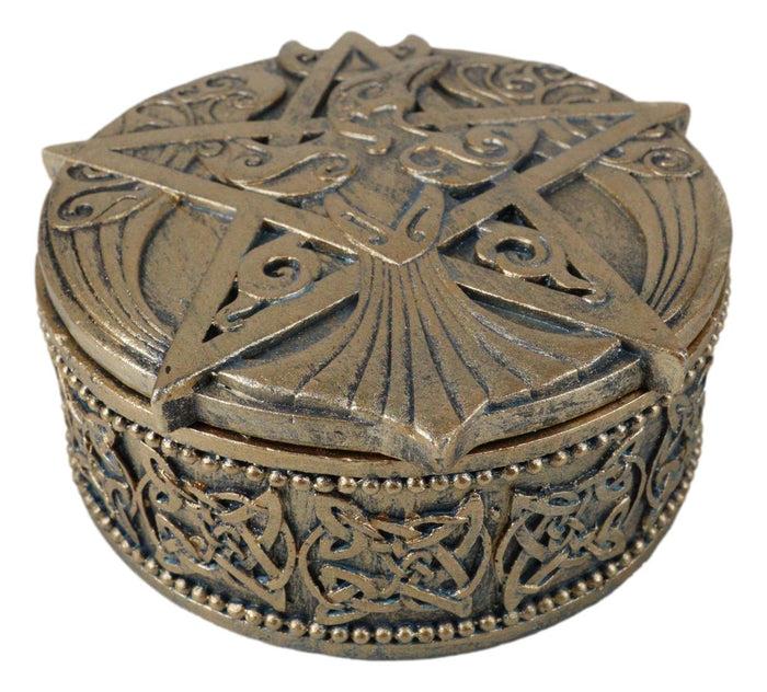 Ebros Gift Celtic Raven Lludd Morrigan Pentacle Rune Knotwork Symbols Decorative Box