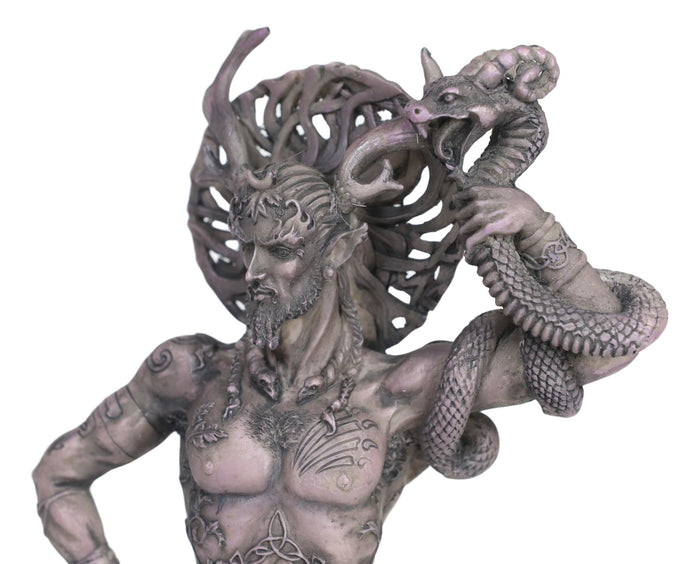 Ebros Gift Celtic Shaman God Cernunnos The Horned God Holding Torc & Snake With Fox Statue