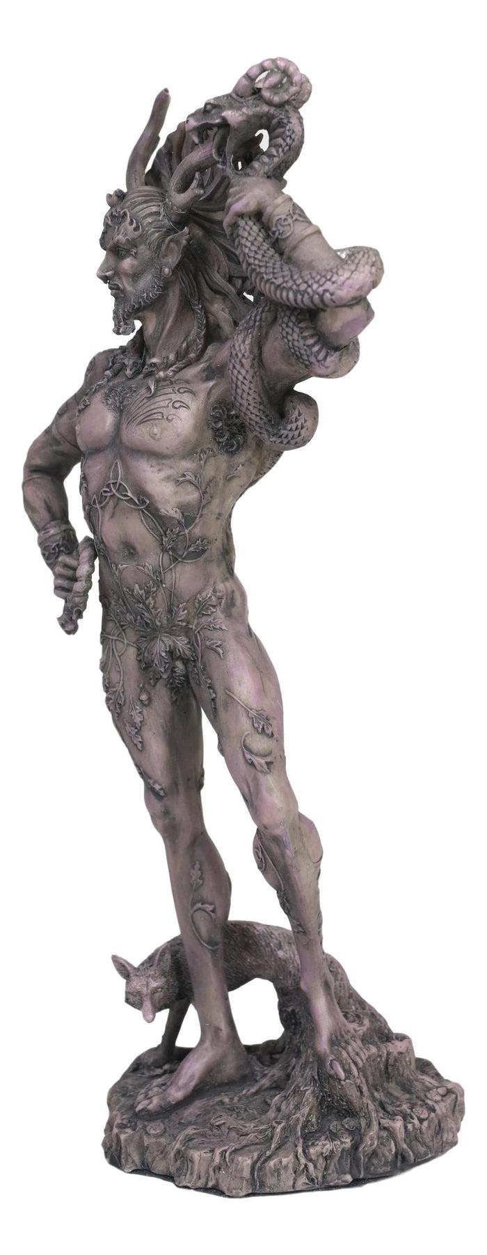 Ebros Gift Celtic Shaman God Cernunnos The Horned God Holding Torc & Snake With Fox Statue