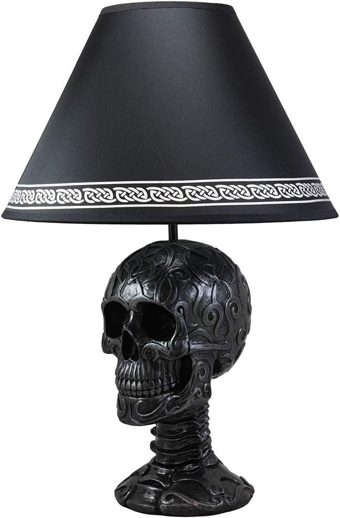 Ebros Gift Celtic Tattoo Knotwork Holy Grail Skull Light Of Wisdom Sculptural Table Lamp