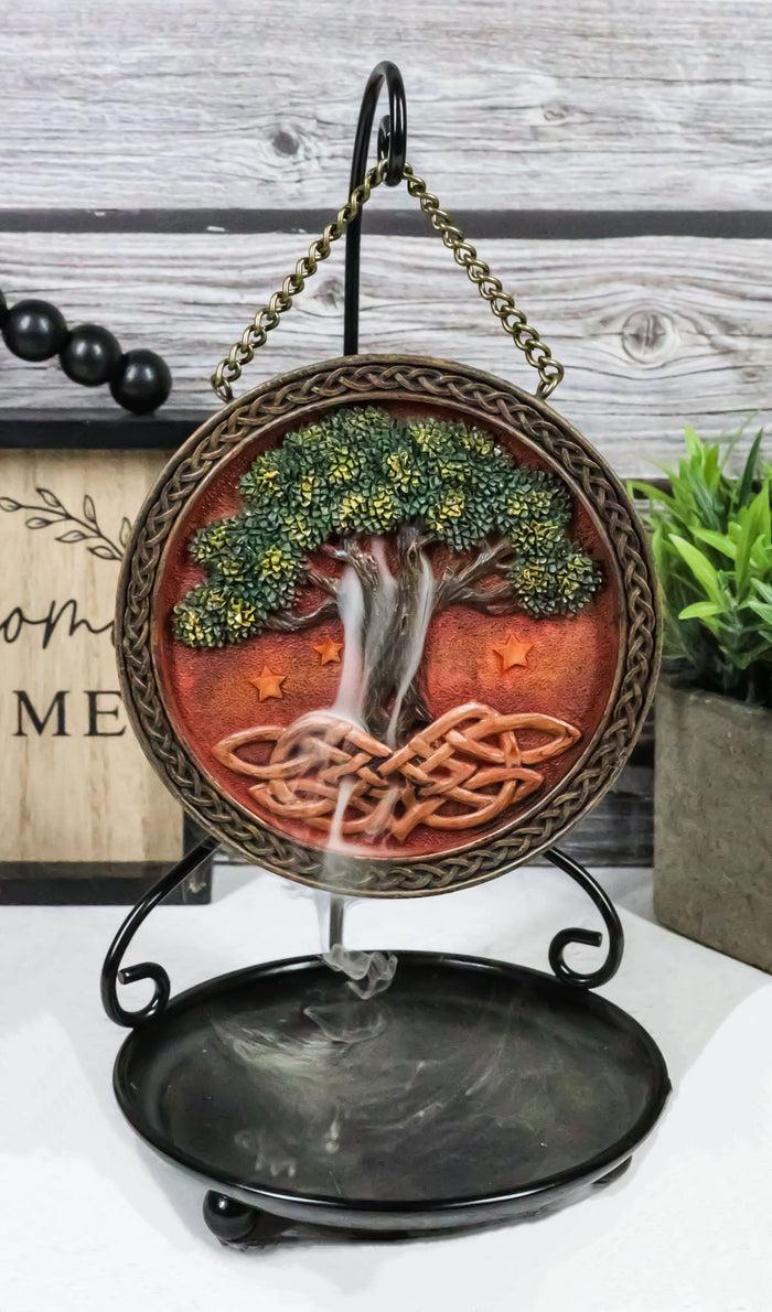 ebros gift Celtic Tree Of Life Sacred Knotwork Roots Medallion Backflow Incense Cone Burner