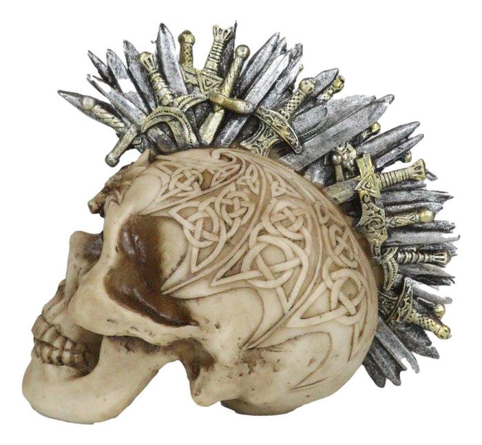 Ebros Gift Celtic Tribal Dragon Skull With Valyrian Steel Swords Spartan Mohawk Figurine