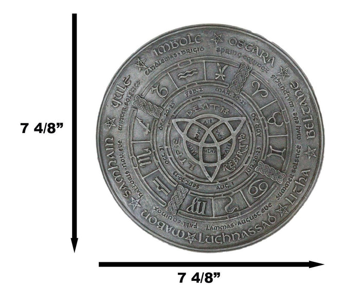 Ebros Gift Celtic Trinity Triquetra Knot With Wicca Symbols Wheel Of The Year Wall Plaque