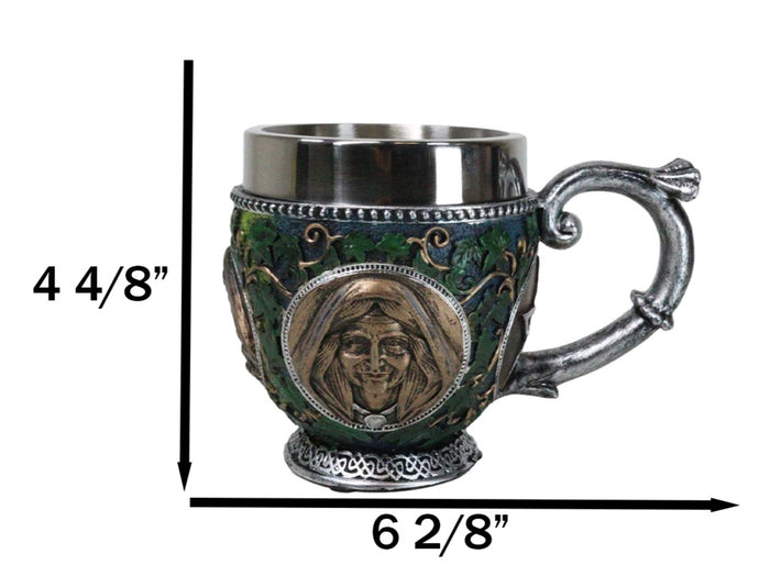 Ebros Gift Celtic Triple Moon Goddess Maiden Mother Crone Ivy Leaves Wiccan Teacup Mug 10oz
