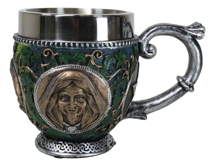 ebros gift Celtic Triple Moon Goddess Maiden Mother Crone Ivy Leaves Wiccan Teacup Mug 10oz