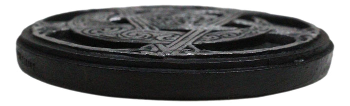 Ebros Gift Celtic Triskele Wicca Sacred Symbols Triple Moon Pentagram Round Incense Holder