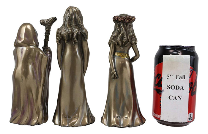Ebros Gift Celtic Wiccan Moon Cycle Triple Goddess Maiden Mother Crone Statue Set Of 3