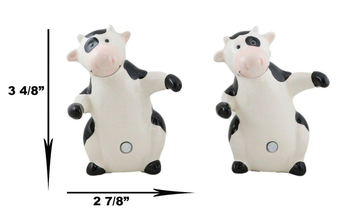 Ebros Gift Ceramic Bovine Love Holstein Cows Couple Dancing Salt And Pepper Shakers Set