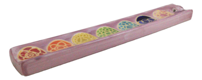 Ebros Gift Ceramic Colorful Rainbow 7 Chakra Zone Colors Mandala Flowers Incense Holder