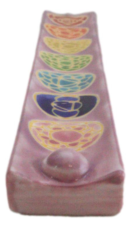 Ebros Gift Ceramic Colorful Rainbow 7 Chakra Zone Colors Mandala Flowers Incense Holder