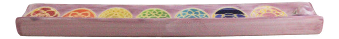Ebros Gift Ceramic Colorful Rainbow 7 Chakra Zone Colors Mandala Flowers Incense Holder
