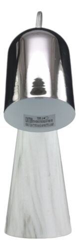 Ebros Gift Ceramic Contemporary Cone Task Table Lamp Faux Carrara Marble Base Black Shade