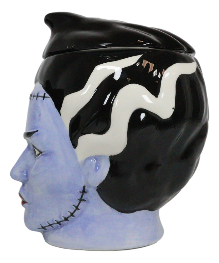 Ebros Gift Ceramic Ghastly Mrs Frankenstein The Bride Zombie Skull Cookie Jar Halloween