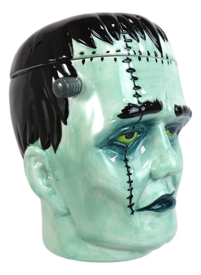 Ebros Gift Ceramic Ghastly Victor Frankenstein Skull Cookie Jar Halloween Decor Kitchenware