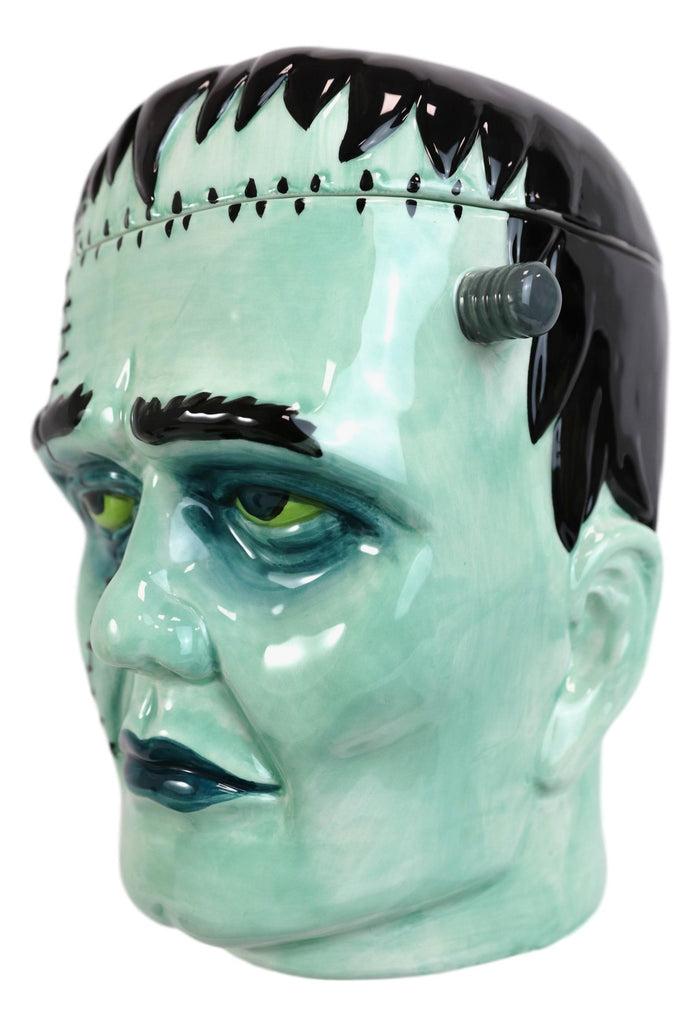 Ebros Gift Ceramic Ghastly Victor Frankenstein Skull Cookie Jar Halloween Decor Kitchenware