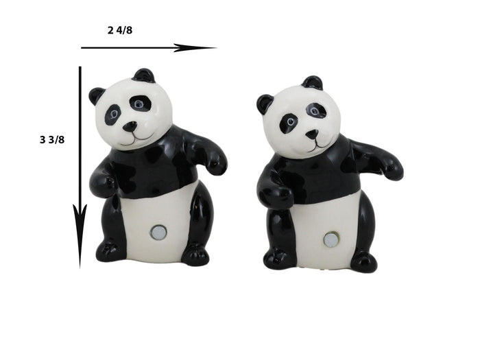 Ebros Gift Ceramic Hugging And Dancing Giant Panda Bears Salt And Pepper Shakers Set Decor