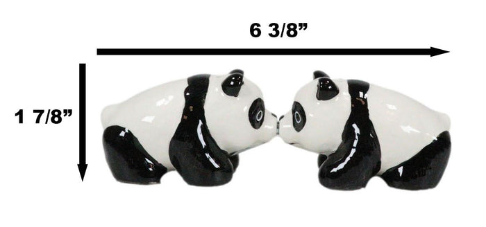 Ebros Gift Ceramic Kissing Giant Panda Bears Salt And Pepper Shakers Holder Figurine Set