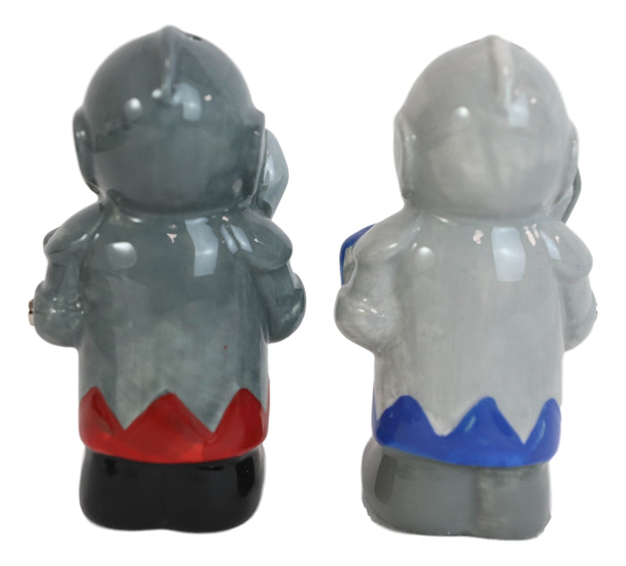 Ebros Gift Ceramic Medieval Suit Of Armor Crusader Knights Salt Pepper Shakers Figurine Set