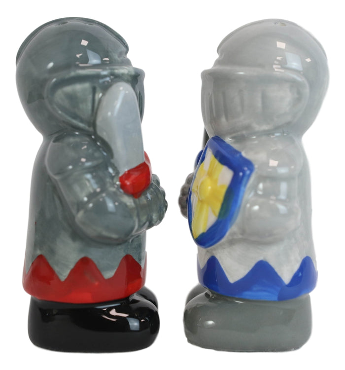 Ebros Gift Ceramic Medieval Suit Of Armor Crusader Knights Salt Pepper Shakers Figurine Set