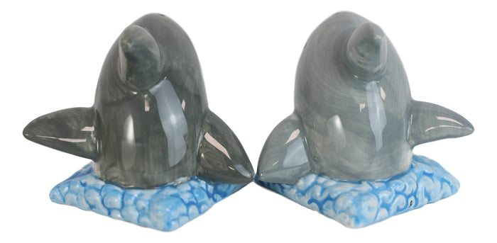 Ebros Gift Ceramic Nautical Ocean Great White Sharks Salt And Pepper Shakers Figurine Set