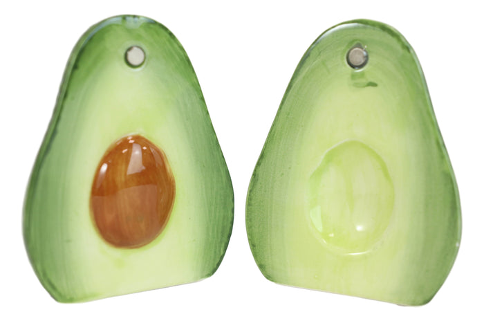 Ebros Gift Ceramic Superfood Hearty Avocado Halves Salt And Pepper Shakers Figurine Set