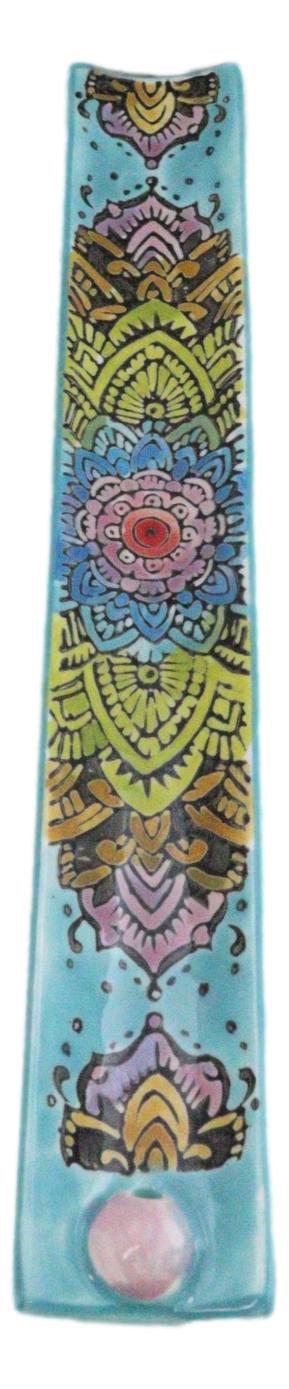 Ebros Gift Ceramic Turquoise Blue Mandala Flowers Life Beauty And Renewal Incense Holder