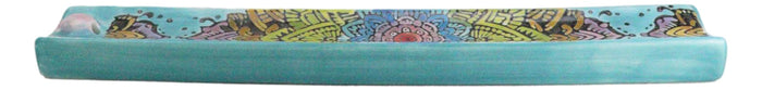 Ebros Gift Ceramic Turquoise Blue Mandala Flowers Life Beauty And Renewal Incense Holder