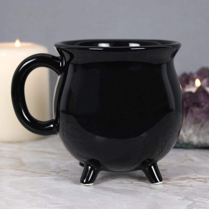 ebros gift Ceramic Wicca Hocus Pocus Witch Potion Broil Black Cauldron Mug Cup With Handle