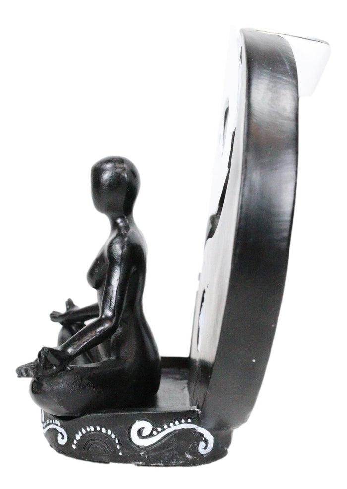 Ebros Gift Chakra Yoga Avatar With Black And White Yin Yang Backflow Incense Cone Holder