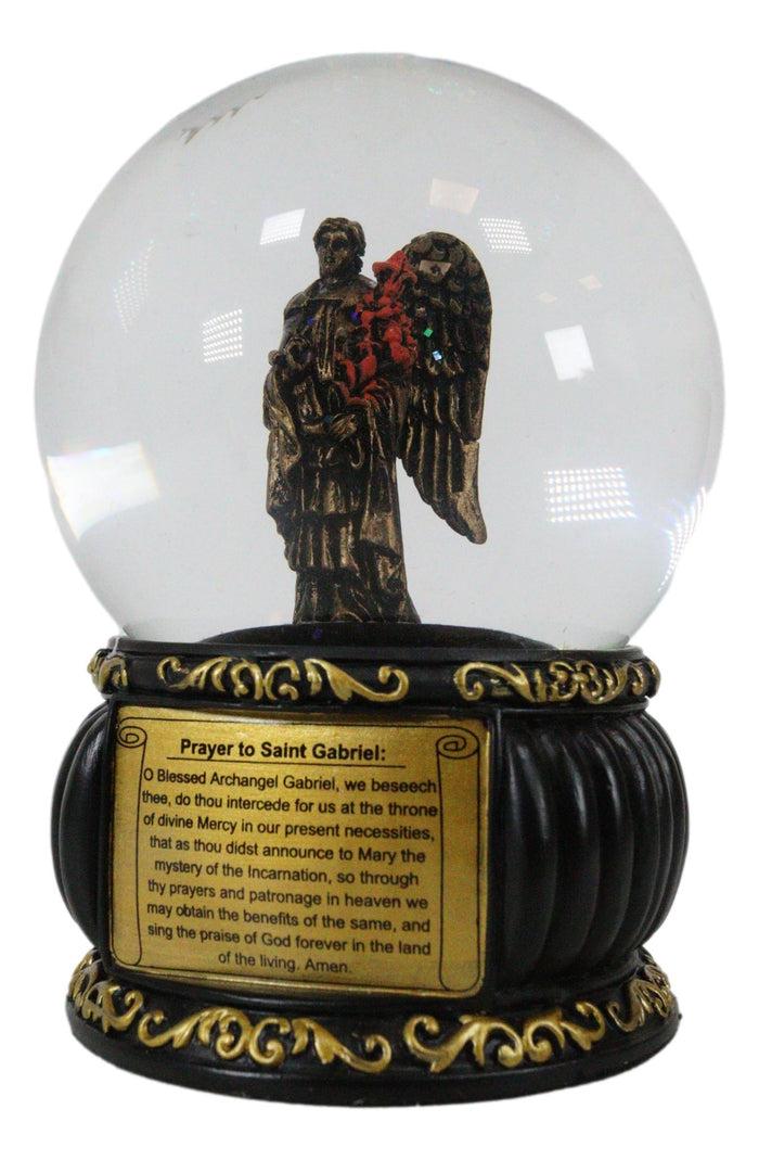 Ebros Gift Christian Holy Archangel Saint Gabriel Messenger Of God Water Globe Figurine