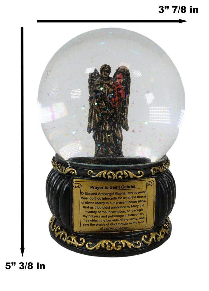 Ebros Gift Christian Holy Archangel Saint Gabriel Messenger Of God Water Globe Figurine