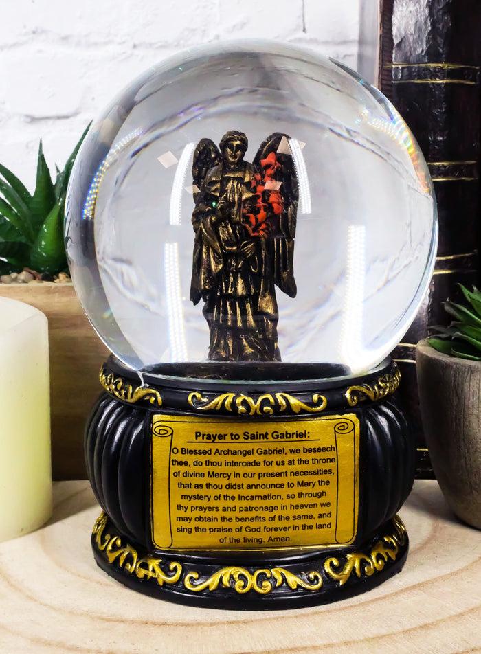 ebros gift Christian Holy Archangel Saint Gabriel Messenger Of God Water Globe Figurine