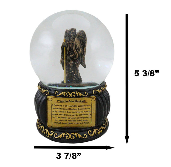 Ebros Gift Christian Holy Archangel Saint Raphael Angel Of Healing Water Globe Figurine