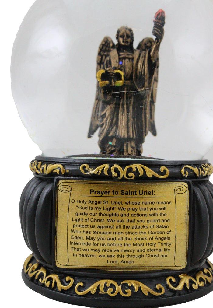 Ebros Gift Christian Holy Archangel Saint Uriel Angel Of Light Glitter Water Globe Figurine