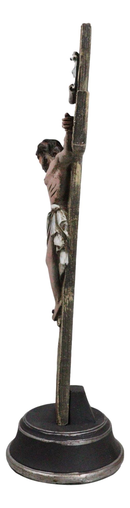 Ebros Gift Christian Religious Accent INRI Jesus Christ Crucifix Desktop Cross Figurine