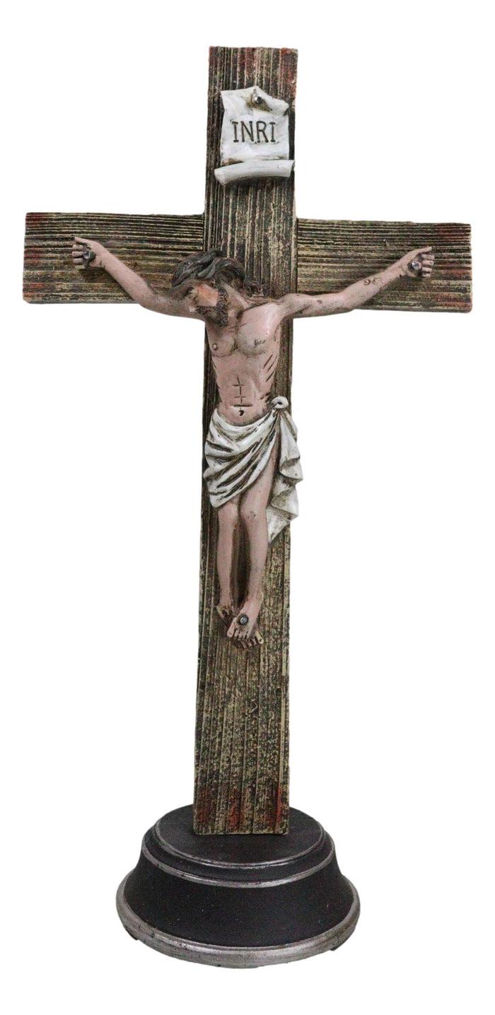 ebros gift Christian Religious Accent INRI Jesus Christ Crucifix Desktop Cross Figurine