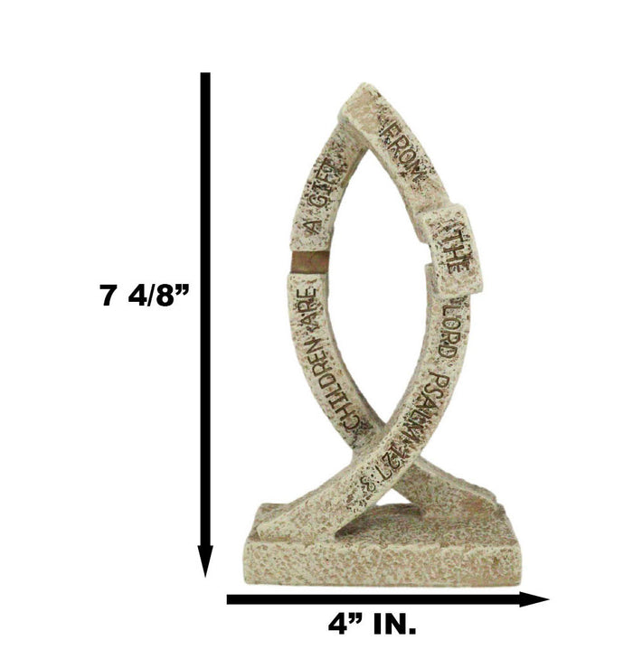 Ebros Gift Christian Sacred Fish Ichthys 'Children Are A Gift From The Lord' Cross Figurine
