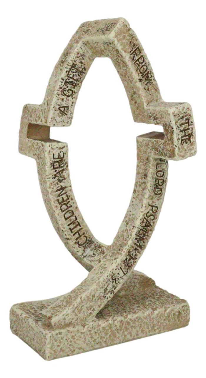 Ebros Gift Christian Sacred Fish Ichthys 'Children Are A Gift From The Lord' Cross Figurine