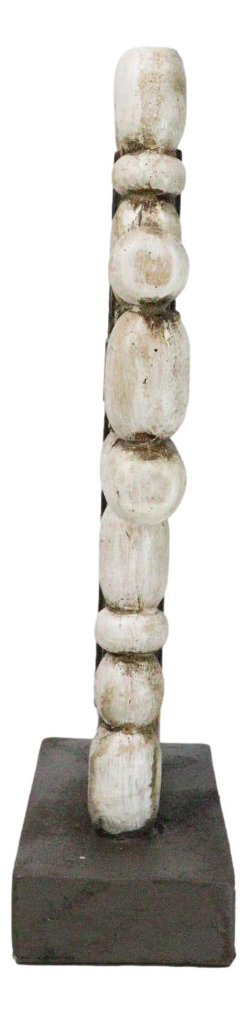 Ebros Gift Christian Standing Layered Cross With Rustic Pebble Rocks Faux Wood Finish