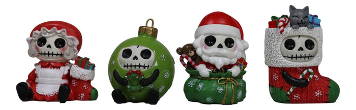 Ebros Gift Christmas Furry Bones Mr Mrs Santa Claus Tree Ornament And Stocking Figurines