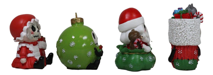 Ebros Gift Christmas Furry Bones Mr Mrs Santa Claus Tree Ornament And Stocking Figurines