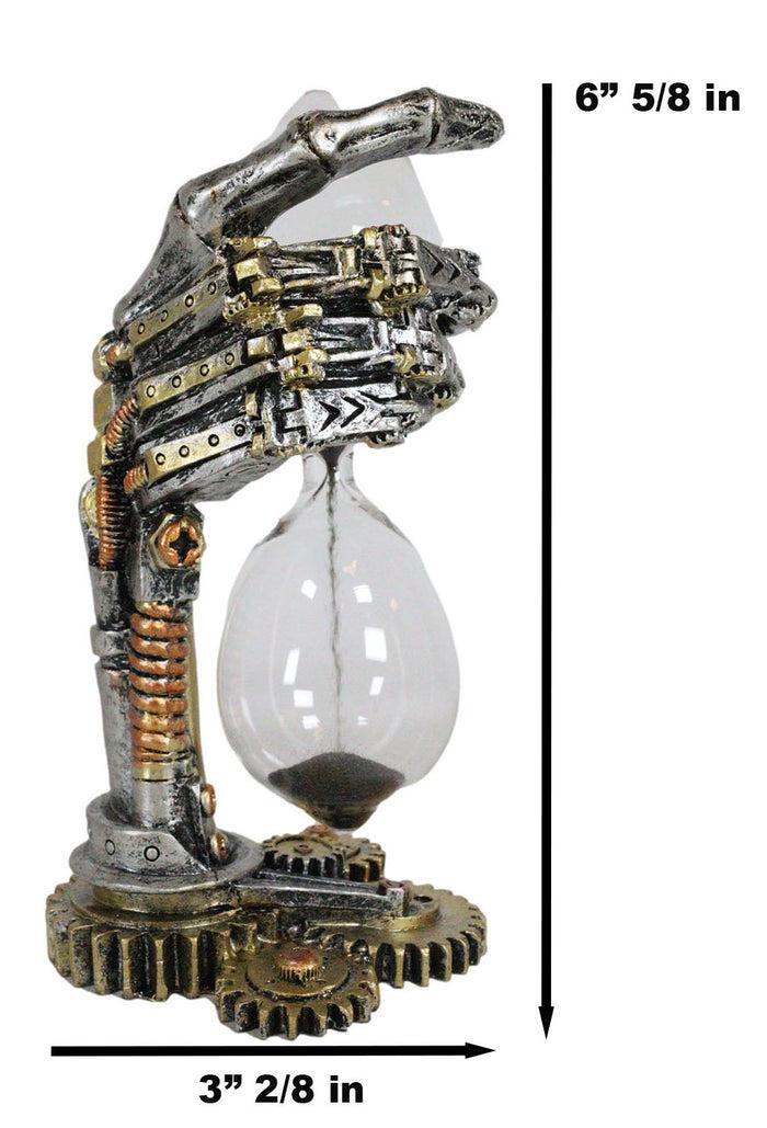 Ebros Gift Chronos Time Warp Steampunk Robotic Cyborg Hand Gearwork Clockwork Sand Timer