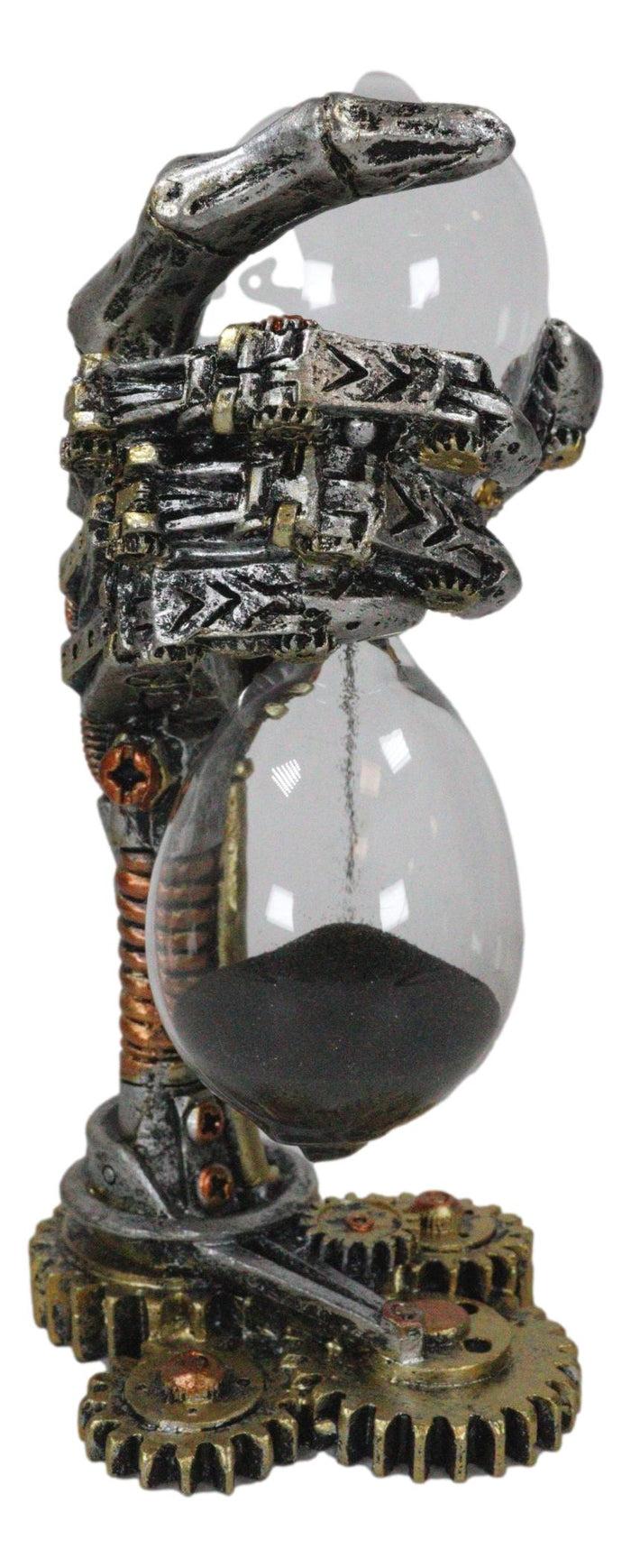 Ebros Gift Chronos Time Warp Steampunk Robotic Cyborg Hand Gearwork Clockwork Sand Timer