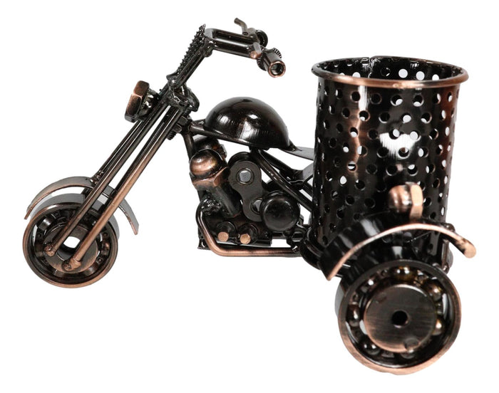 Ebros Gift Classic Chopper Bike Motorcycle Metal Desktop Stationery Holder Organizer
