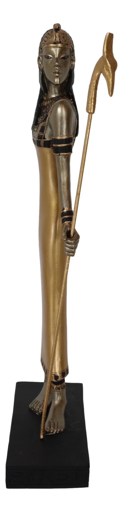 Ebros Gift Classical Egypt Goddess Mother Isis Ra Holding Ankh Staff Slim Figurine 10"H