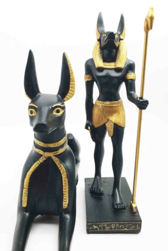 Ebros Gift Classical Egyptian Afterlife Deity Anubis Jackal Dog And Man Form Figurine Set